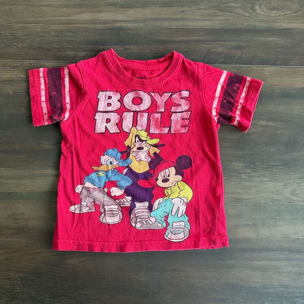 Disney Store Mickey Mouse Boy Long Sleeve T Shirt Size 7 XL Boys Rule